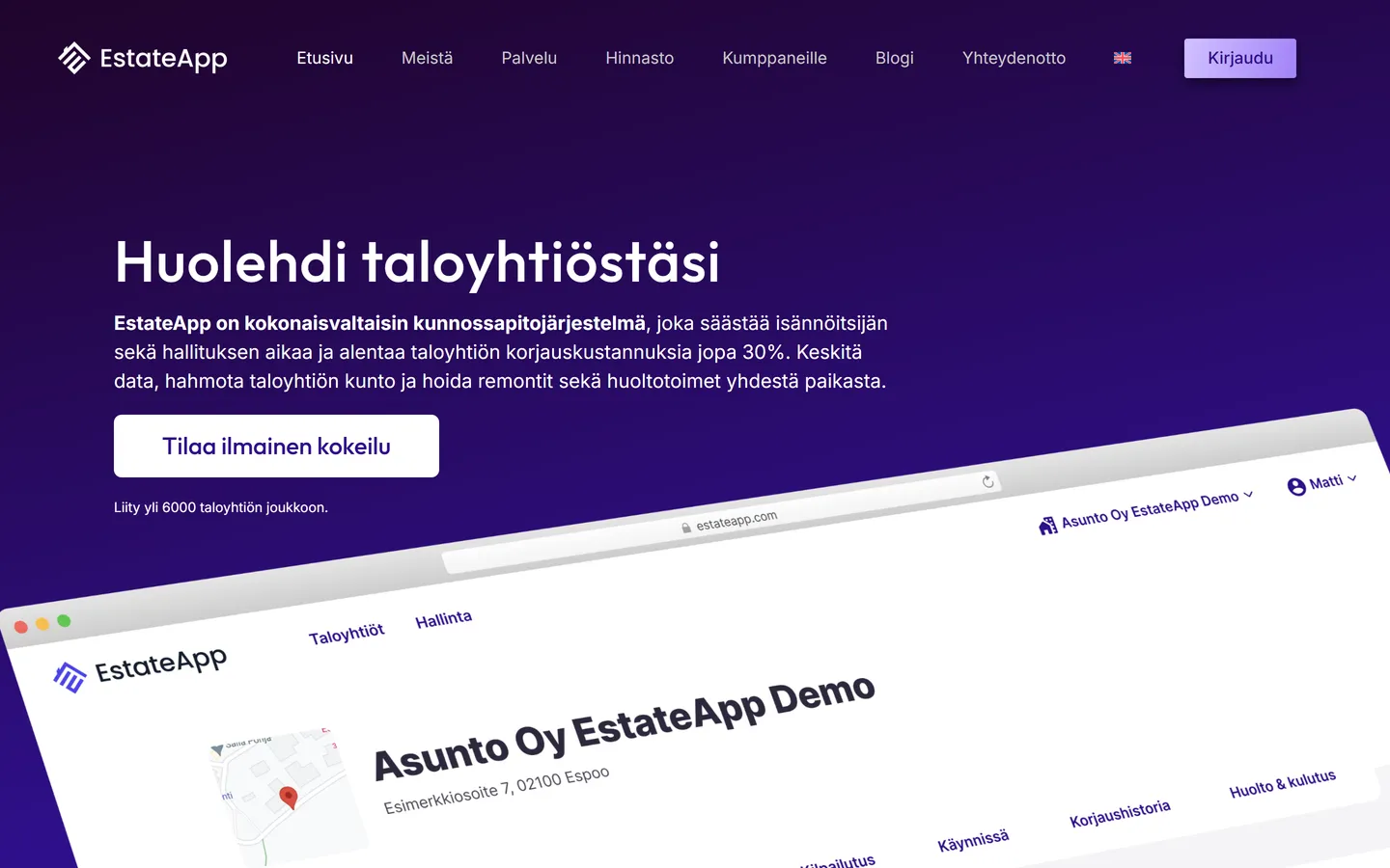 EstateApp: valmis näkymä