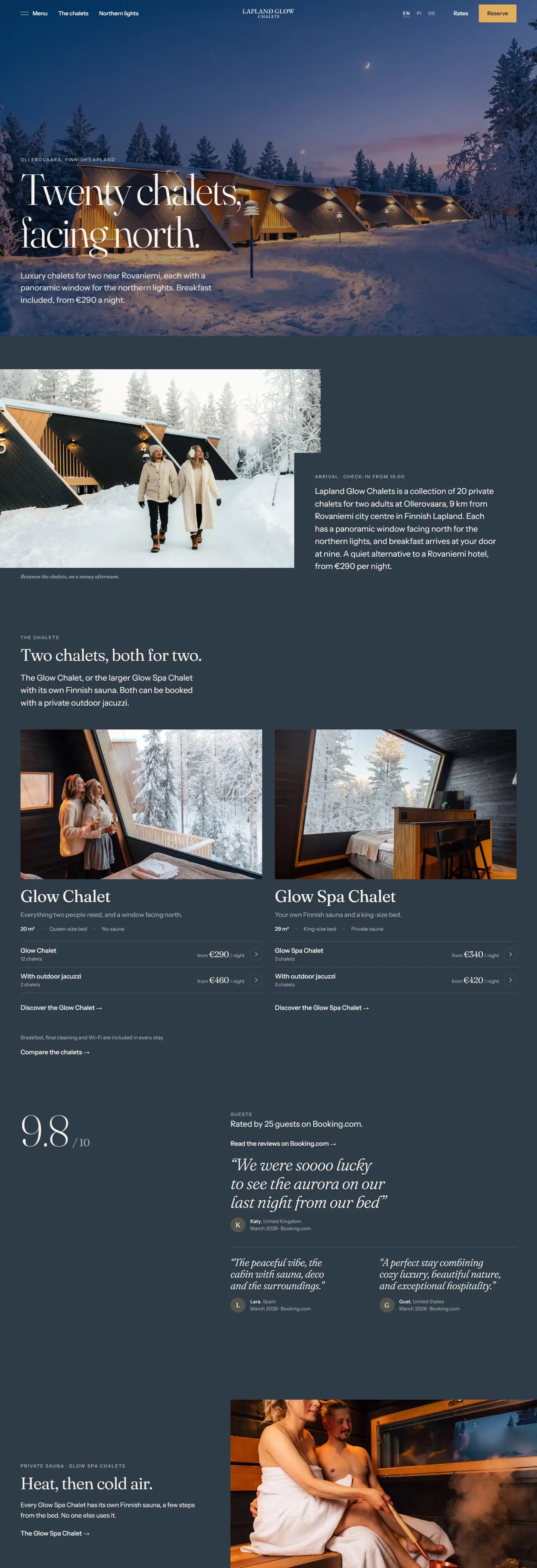 furia case laplandglow d Case Lapland Glow Chalets Lapland Glow Chalets: sivuston etusivu työpöydällä