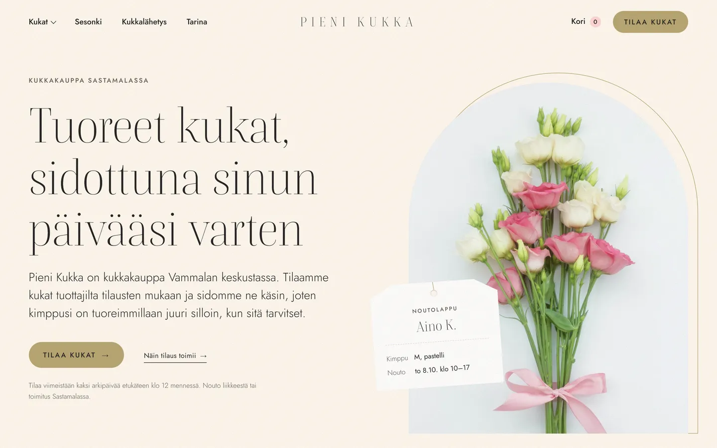 Pieni Kukka: valmis näkymä