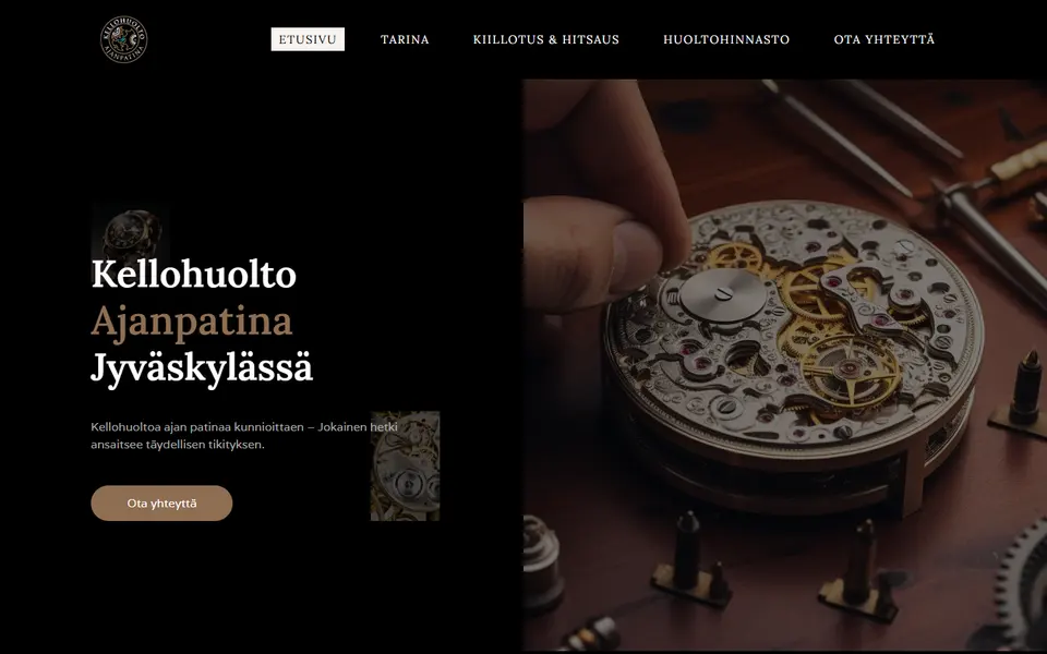 Ajanpatina: sivuston etusivu