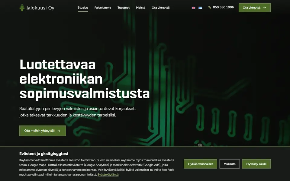 Jalokuusi: sivuston etusivu
