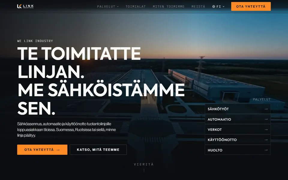Link Industrial: sivuston etusivu