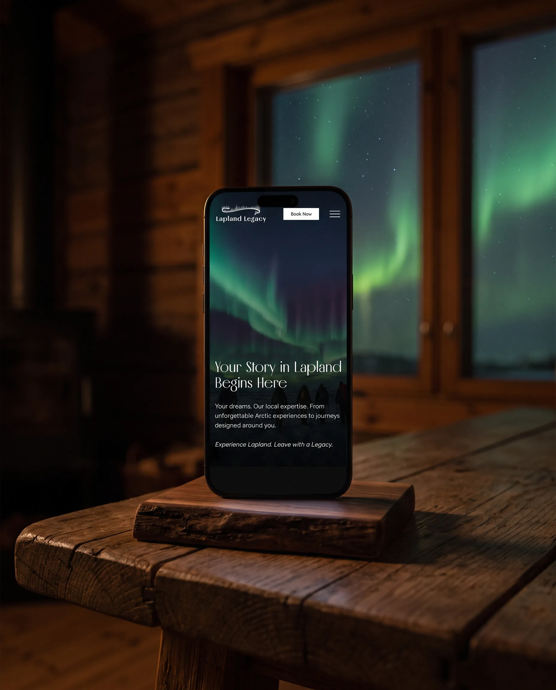 Lapland Legacy: sivusto puhelimessa